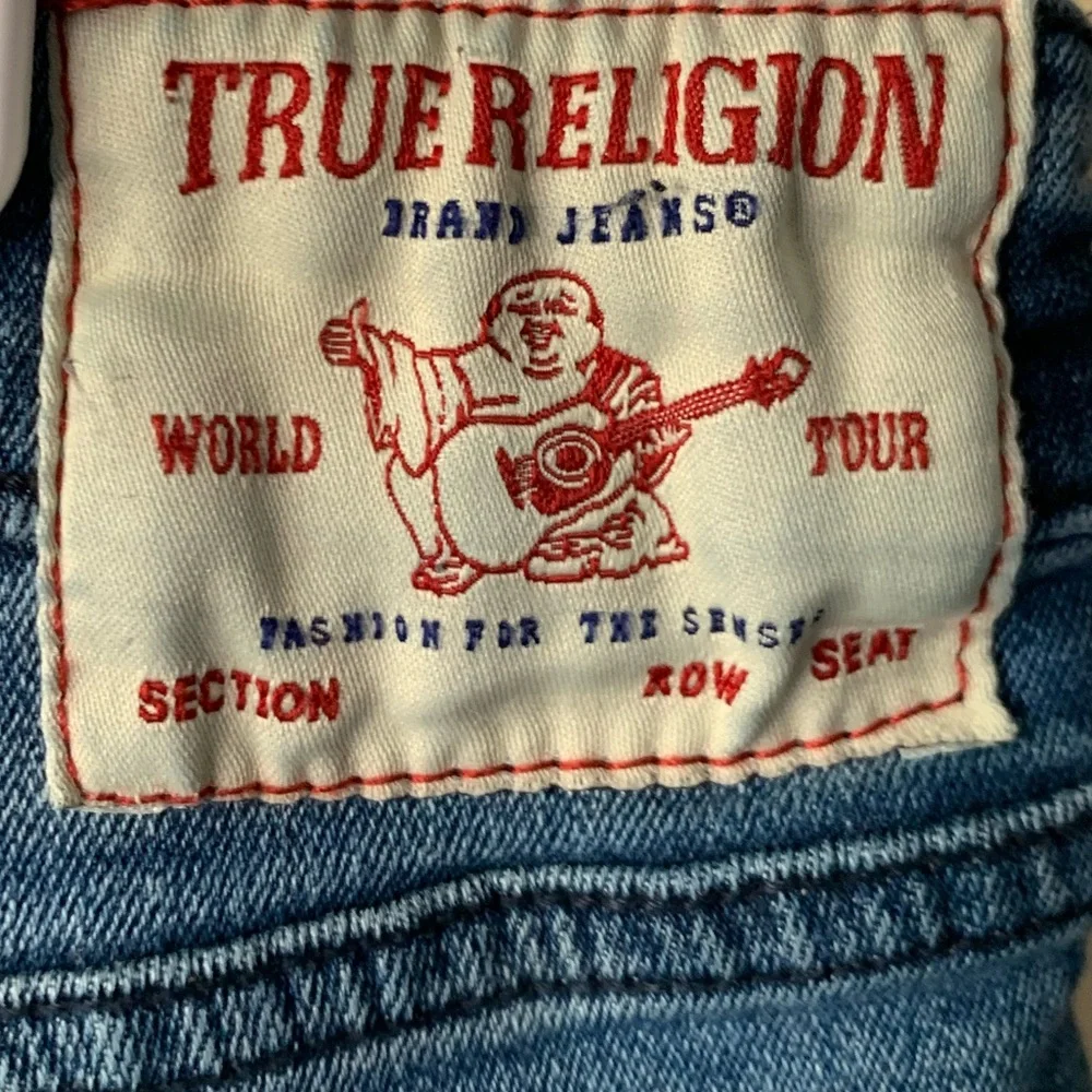 TRUE RELIGION Rocco Relaxed Skinny Biker Denim Jeans Size 38